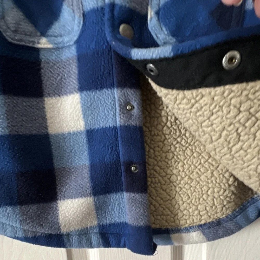 Fall bundle Eddie Bauer Kids Shacket Jacket 4/5 Blue White and shirt 3T